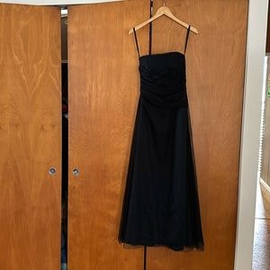 After Six Black Tulle Strapless Gown